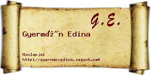 Gyermán Edina névjegykártya